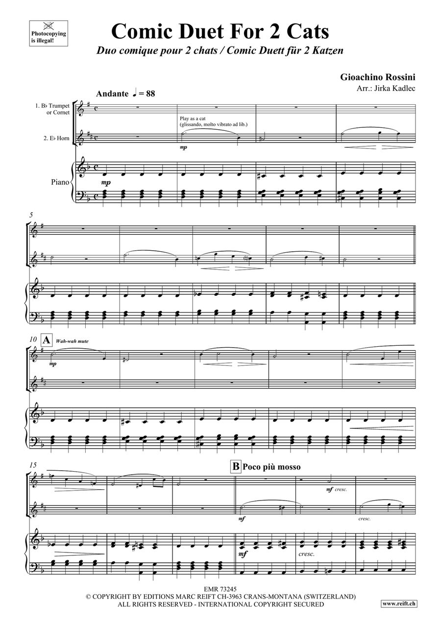 Comic Duet For 2 Cats Comic Duet For 2 Cats Cornet scores gallery preview page 3