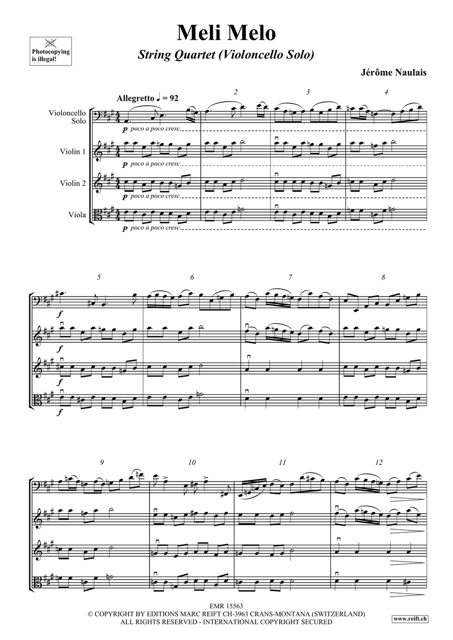 Meli Melo Meli Melo String Quartet scores gallery preview page 4