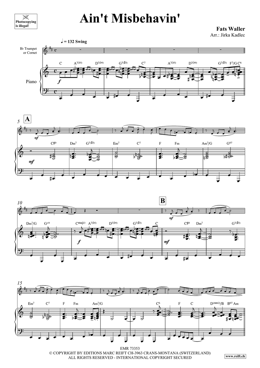 Ain't Misbehavin' Ain't Misbehavin' Cornet scores gallery preview page 3