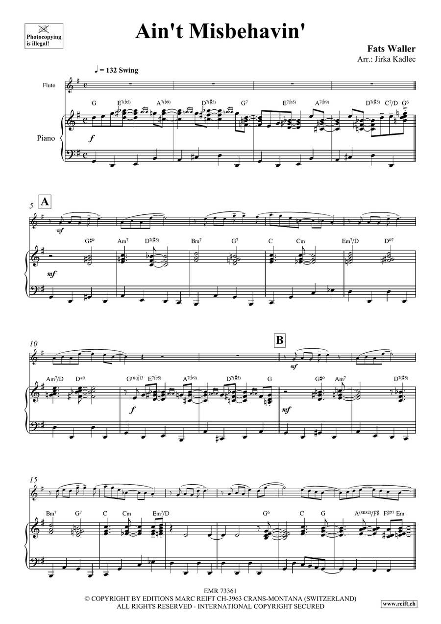Ain't Misbehavin' Ain't Misbehavin' Flute Solo scores gallery preview page 3