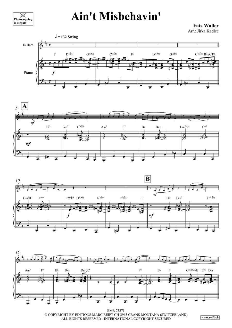 Ain't Misbehavin' Ain't Misbehavin' Horn scores gallery preview page 3