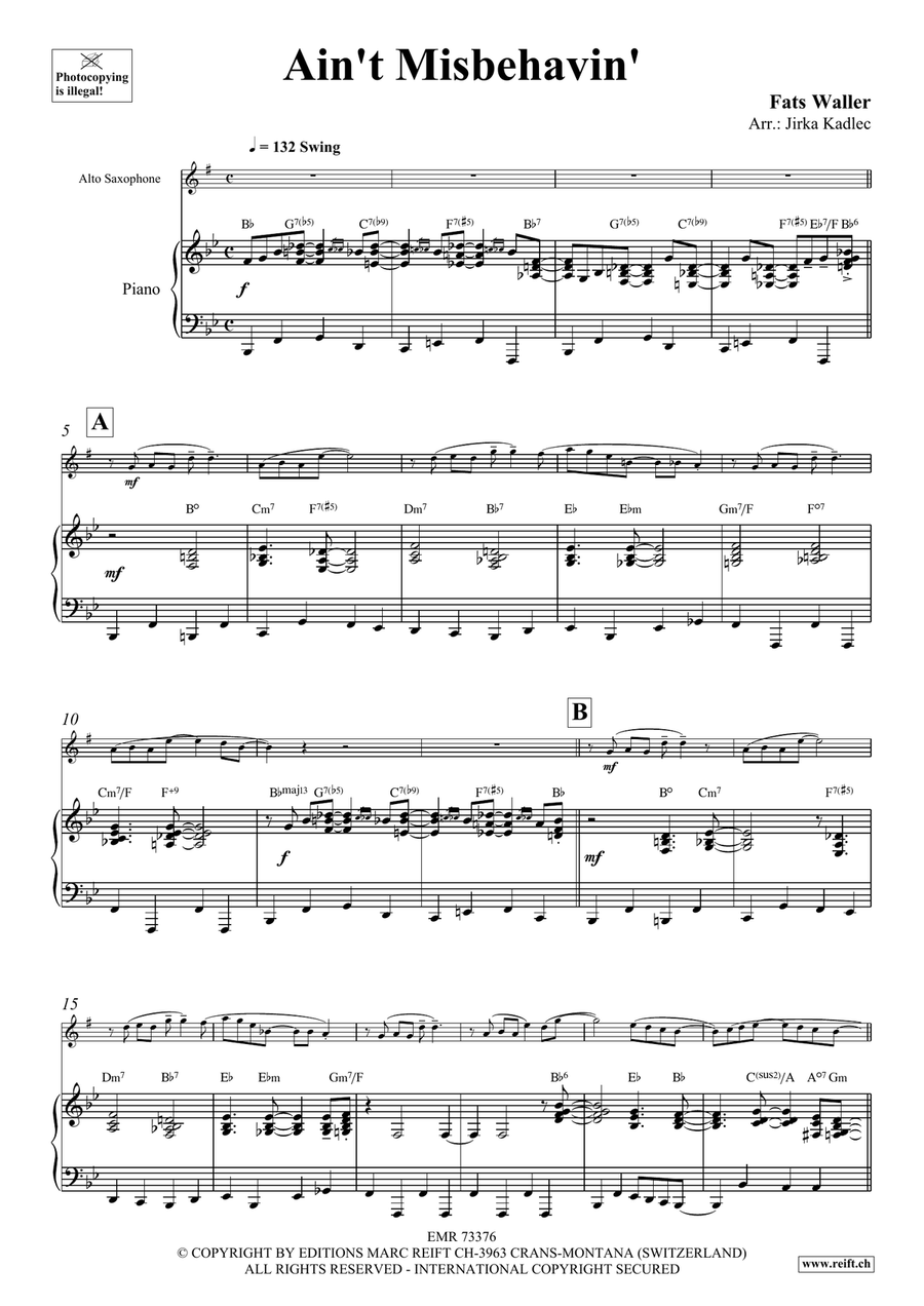 Ain't Misbehavin' Ain't Misbehavin' Alto Saxophone scores gallery preview page 3