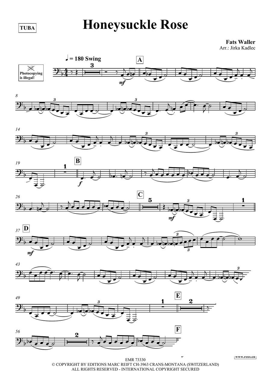 Honeysuckle Rose Honeysuckle Rose Tuba scores gallery preview page 3