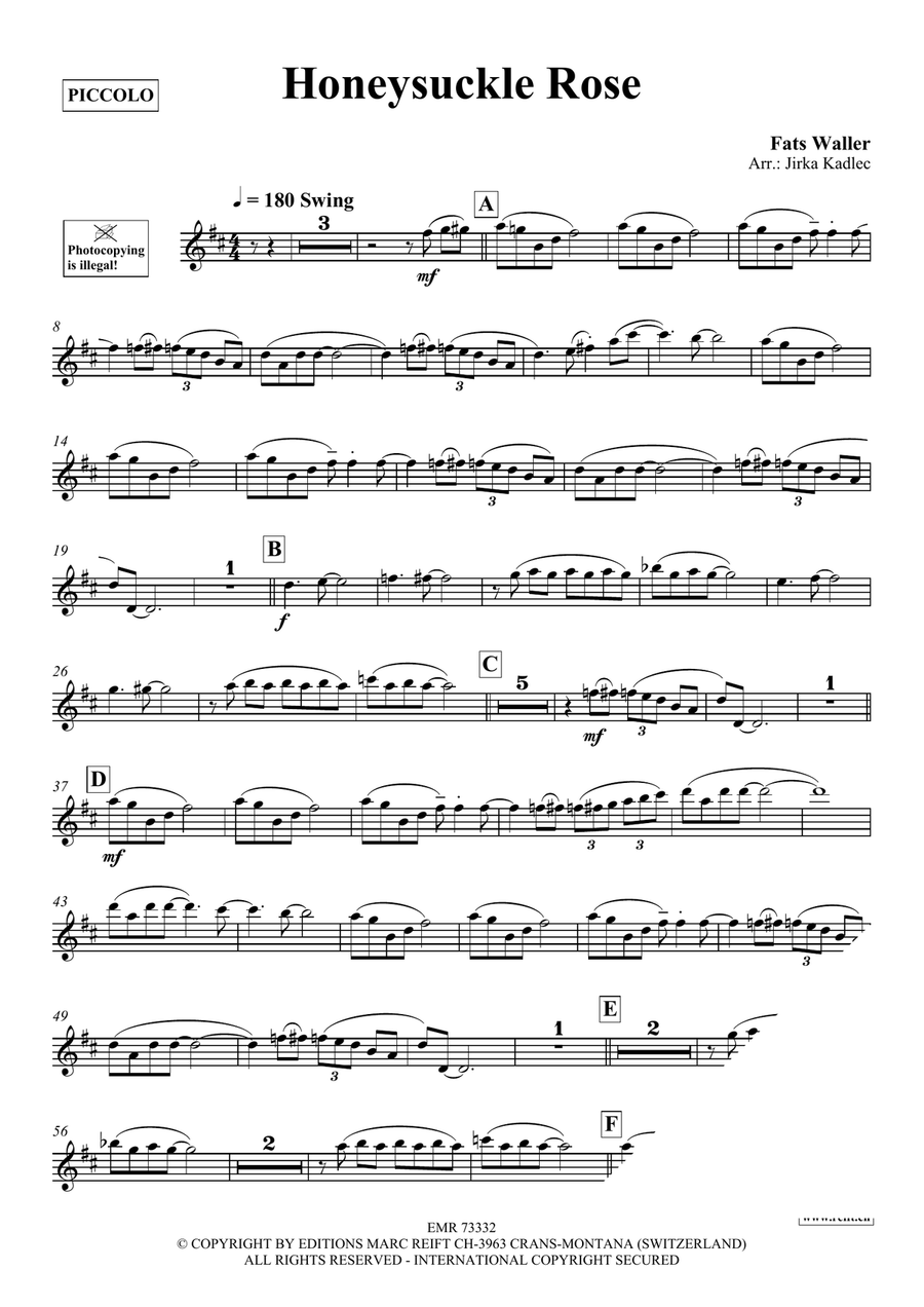 Honeysuckle Rose Honeysuckle Rose Piccolo scores gallery preview page 3