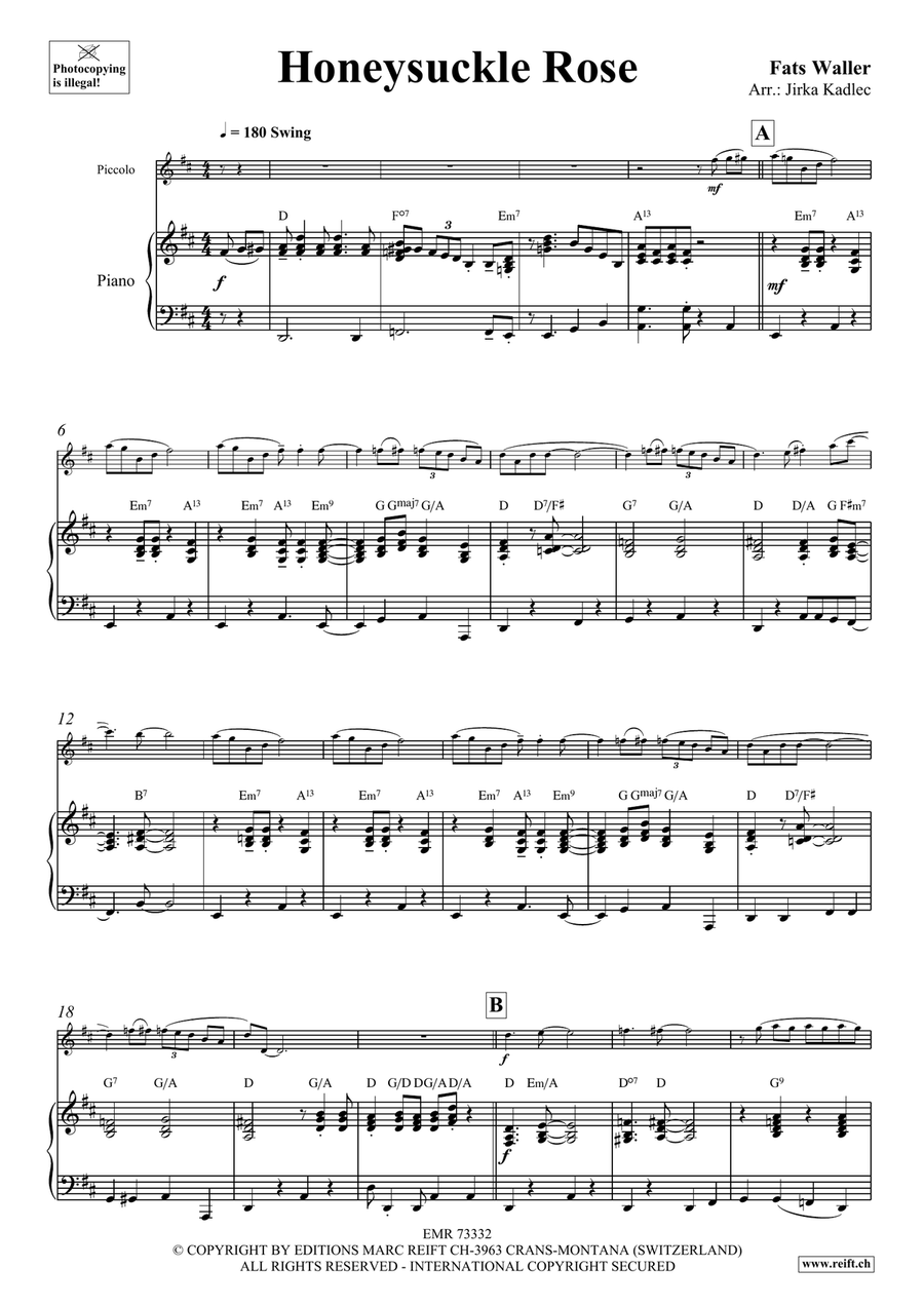 Honeysuckle Rose Honeysuckle Rose Piccolo scores gallery preview page 4