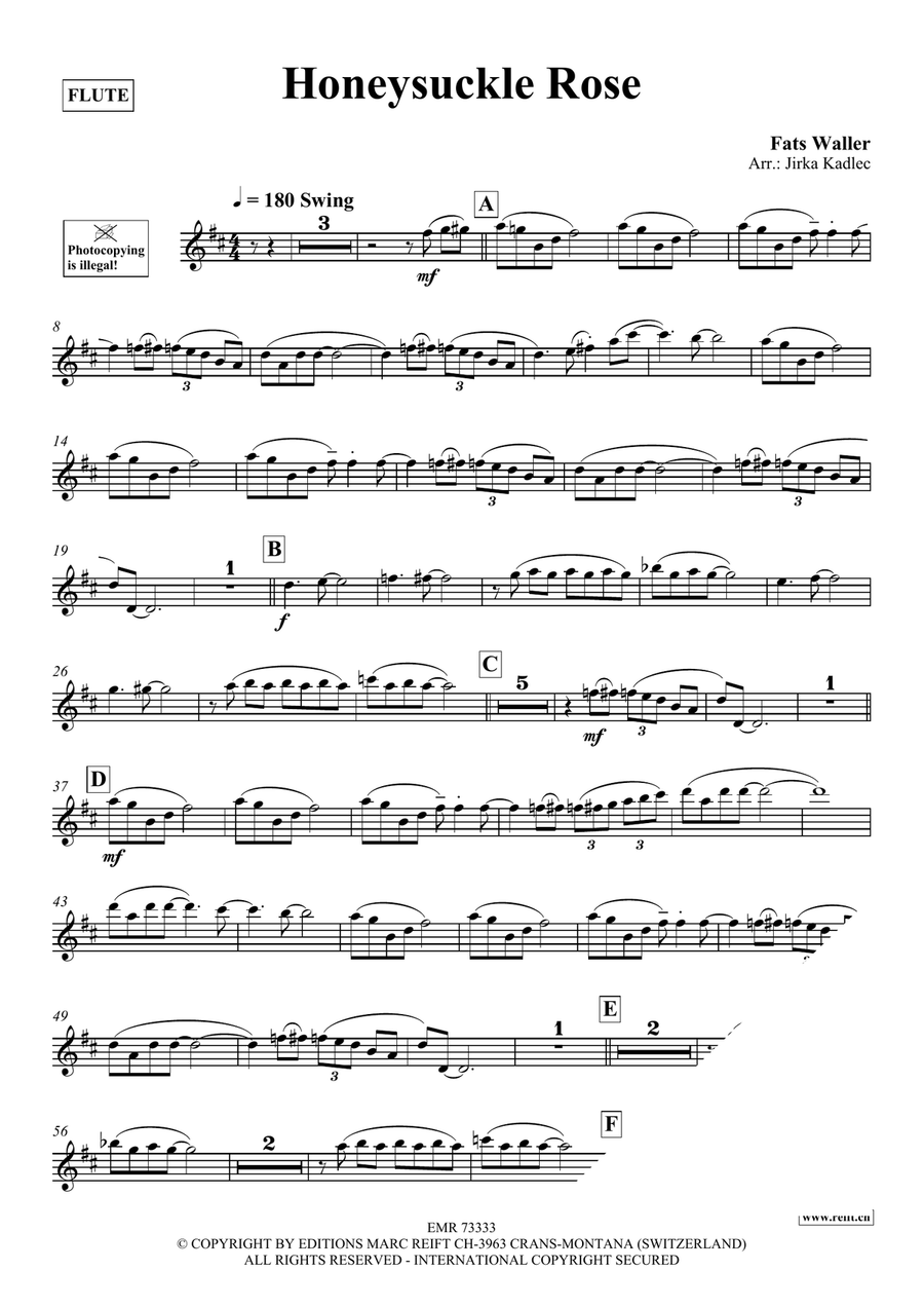 Honeysuckle Rose Honeysuckle Rose Flute Solo scores gallery preview page 3