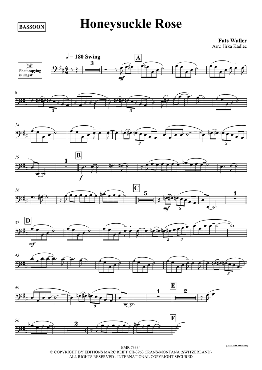 Honeysuckle Rose Honeysuckle Rose Bassoon Solo scores gallery preview page 3