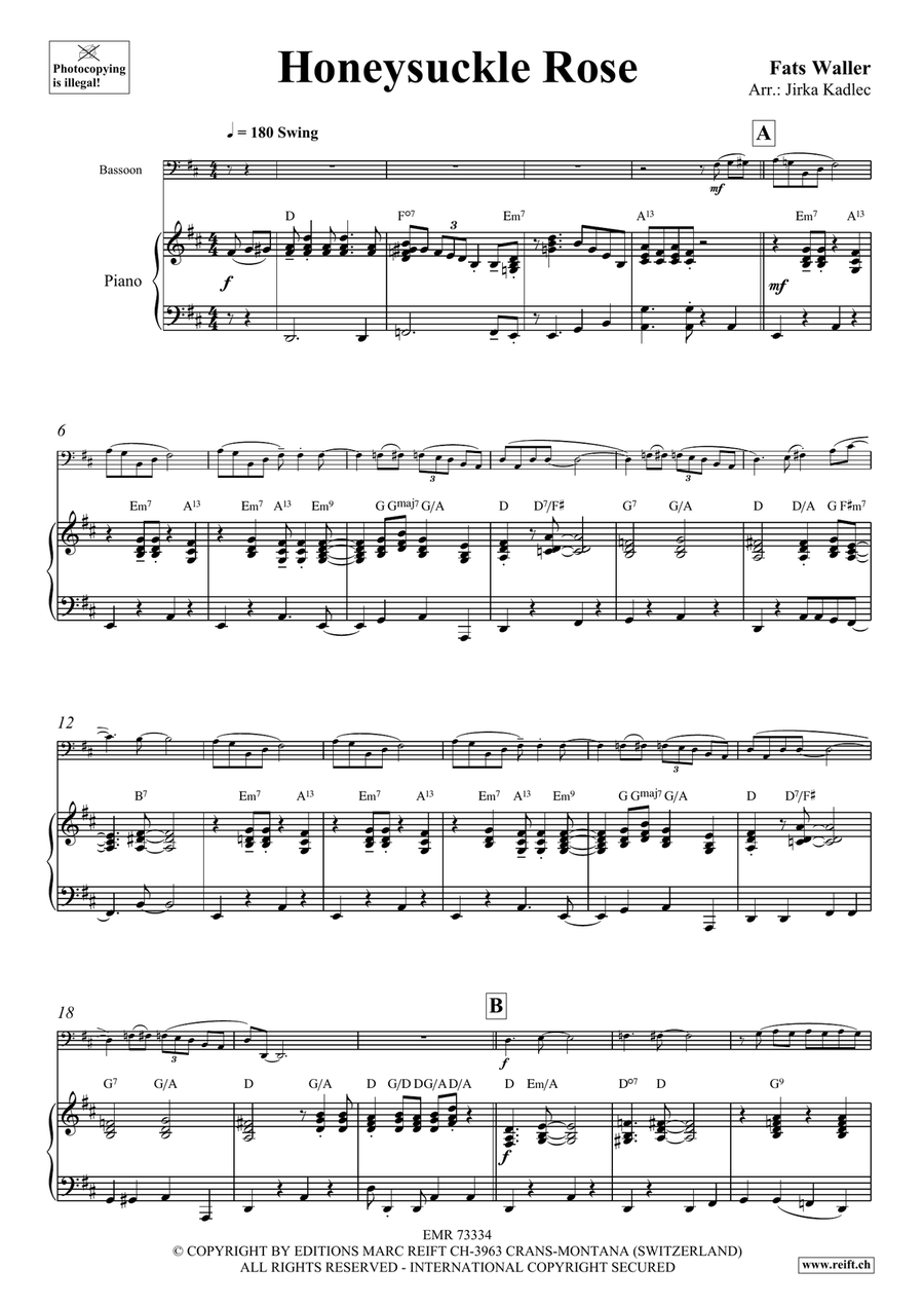 Honeysuckle Rose Honeysuckle Rose Bassoon Solo scores gallery preview page 4