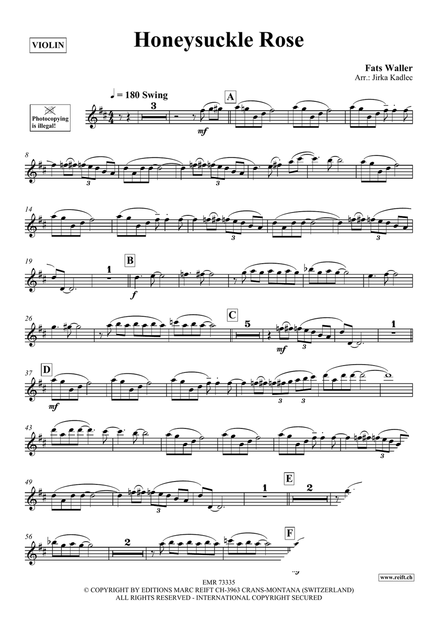 Honeysuckle Rose Honeysuckle Rose Violin Solo scores gallery preview page 3