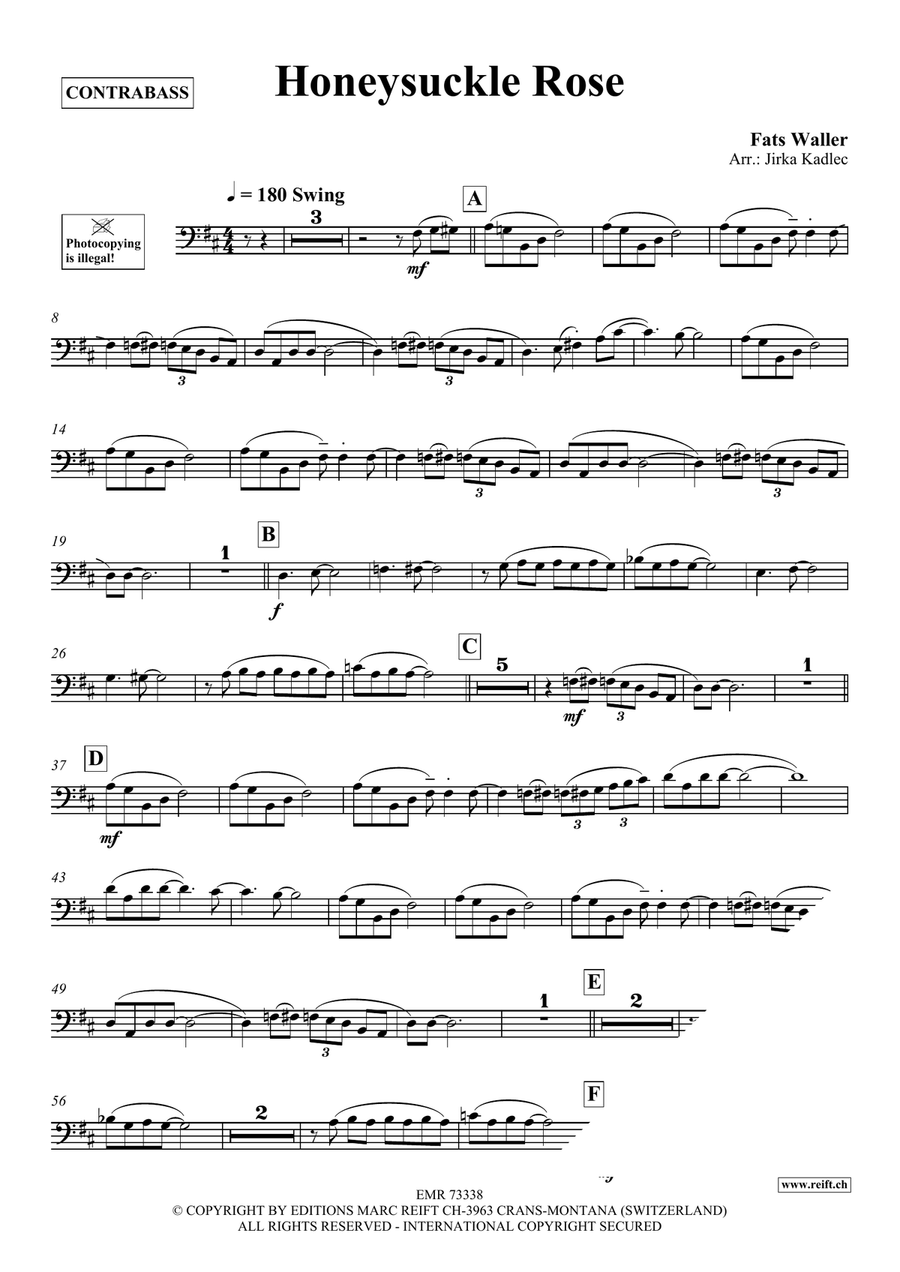 Honeysuckle Rose Honeysuckle Rose Double Bass scores gallery preview page 3