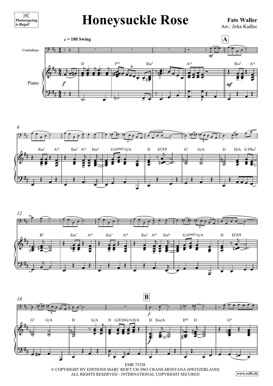 Honeysuckle Rose Honeysuckle Rose Double Bass scores gallery preview page 4