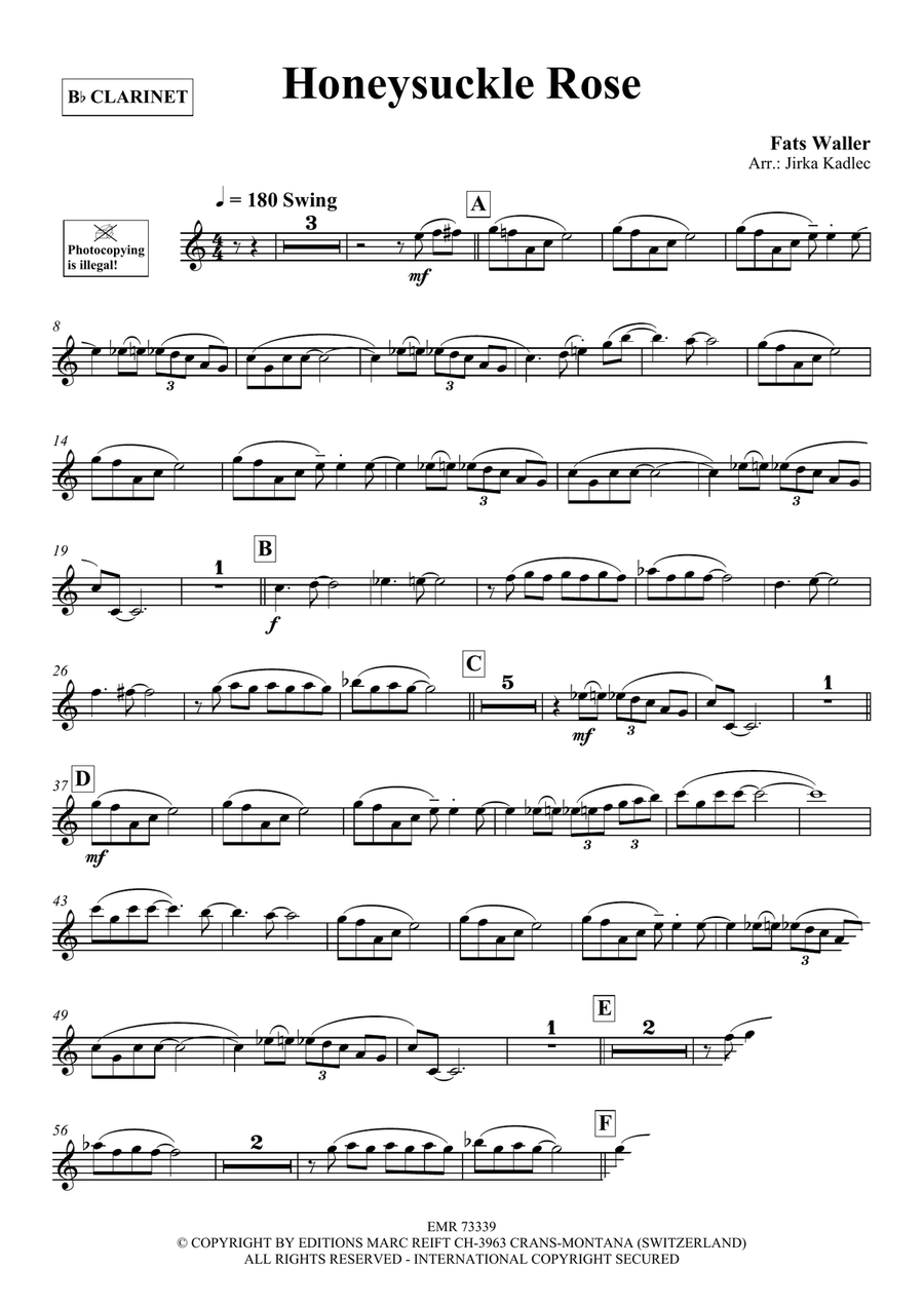 Honeysuckle Rose Honeysuckle Rose Clarinet Solo scores gallery preview page 3