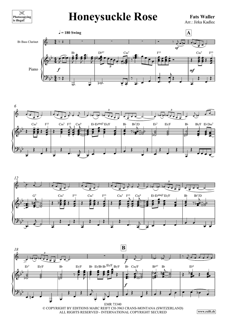 Honeysuckle Rose Honeysuckle Rose Bass Clarinet scores gallery preview page 4