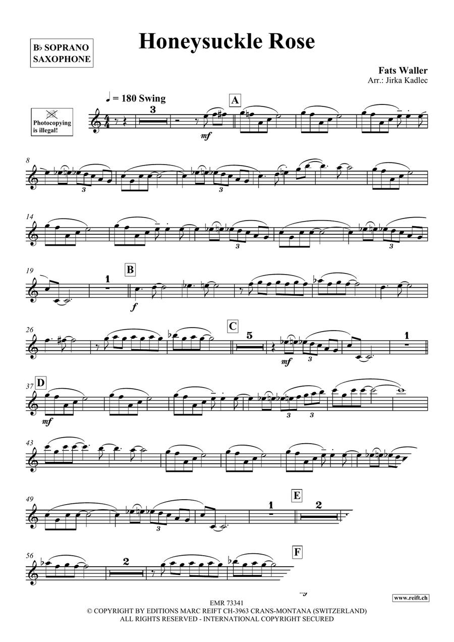 Honeysuckle Rose Honeysuckle Rose Soprano Saxophone scores gallery preview page 3