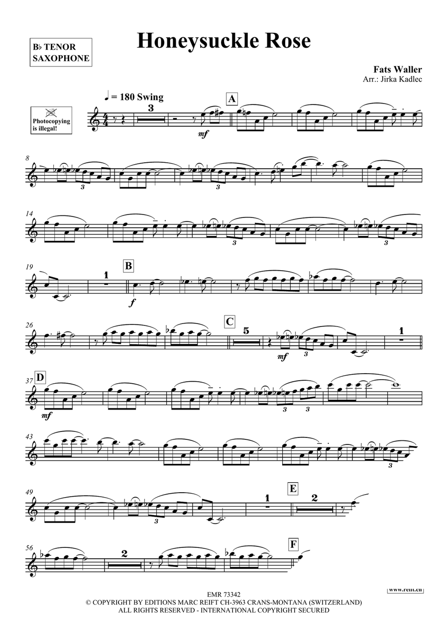 Honeysuckle Rose Honeysuckle Rose Tenor Saxophone scores gallery preview page 3