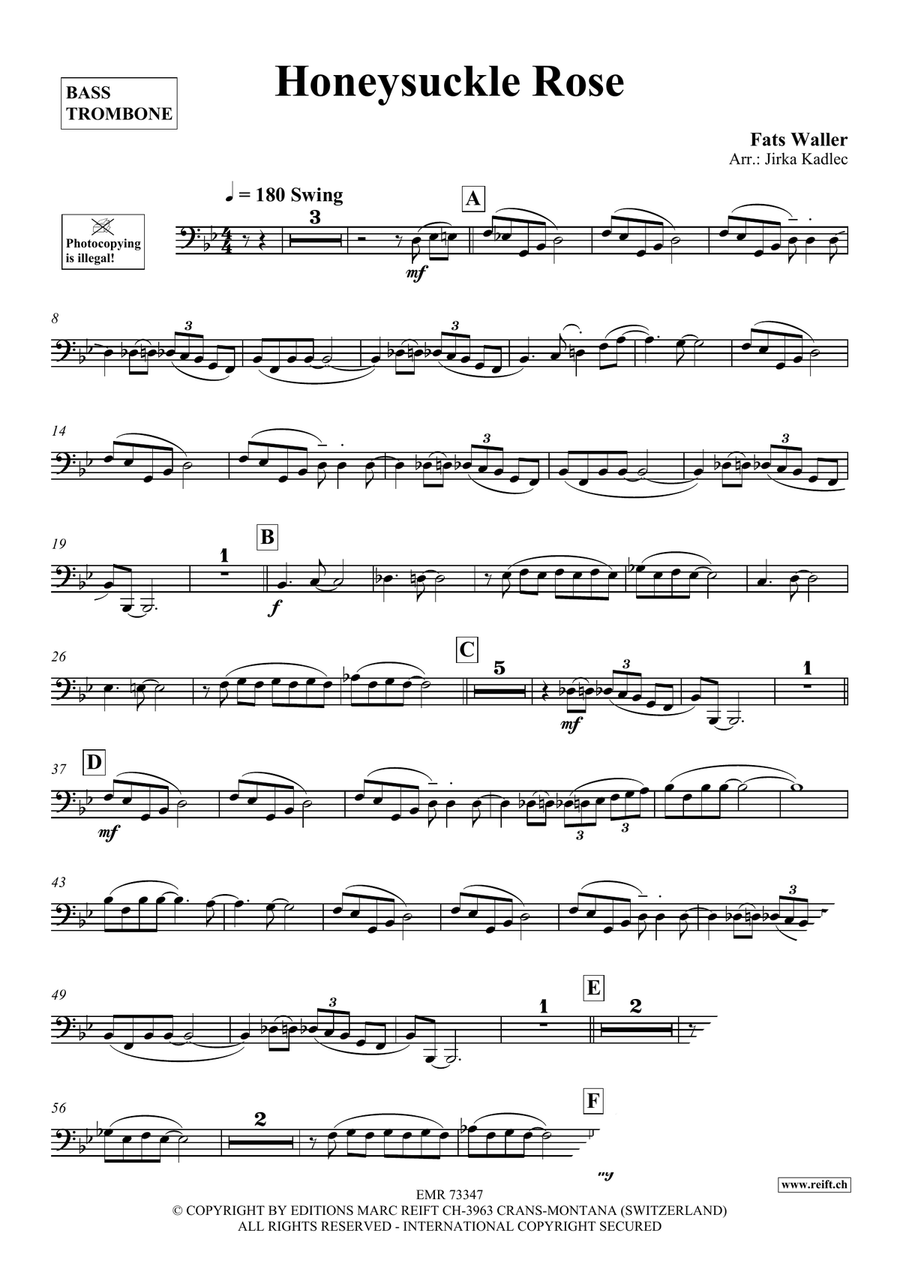 Honeysuckle Rose Honeysuckle Rose Bass Trombone scores gallery preview page 3