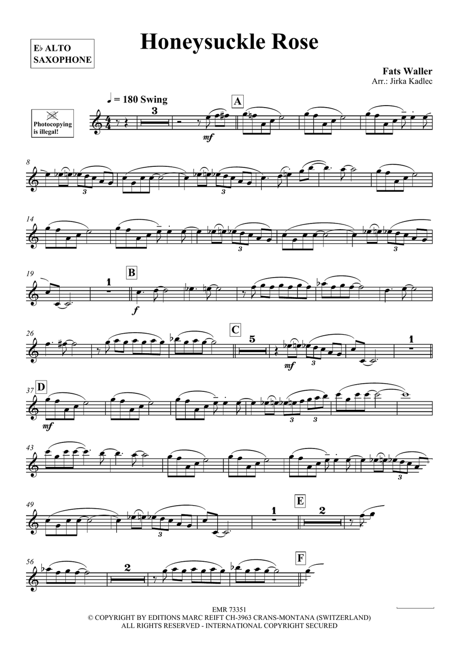 Honeysuckle Rose Honeysuckle Rose Alto Saxophone scores gallery preview page 3