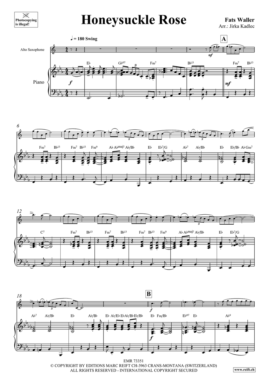 Honeysuckle Rose Honeysuckle Rose Alto Saxophone scores gallery preview page 4