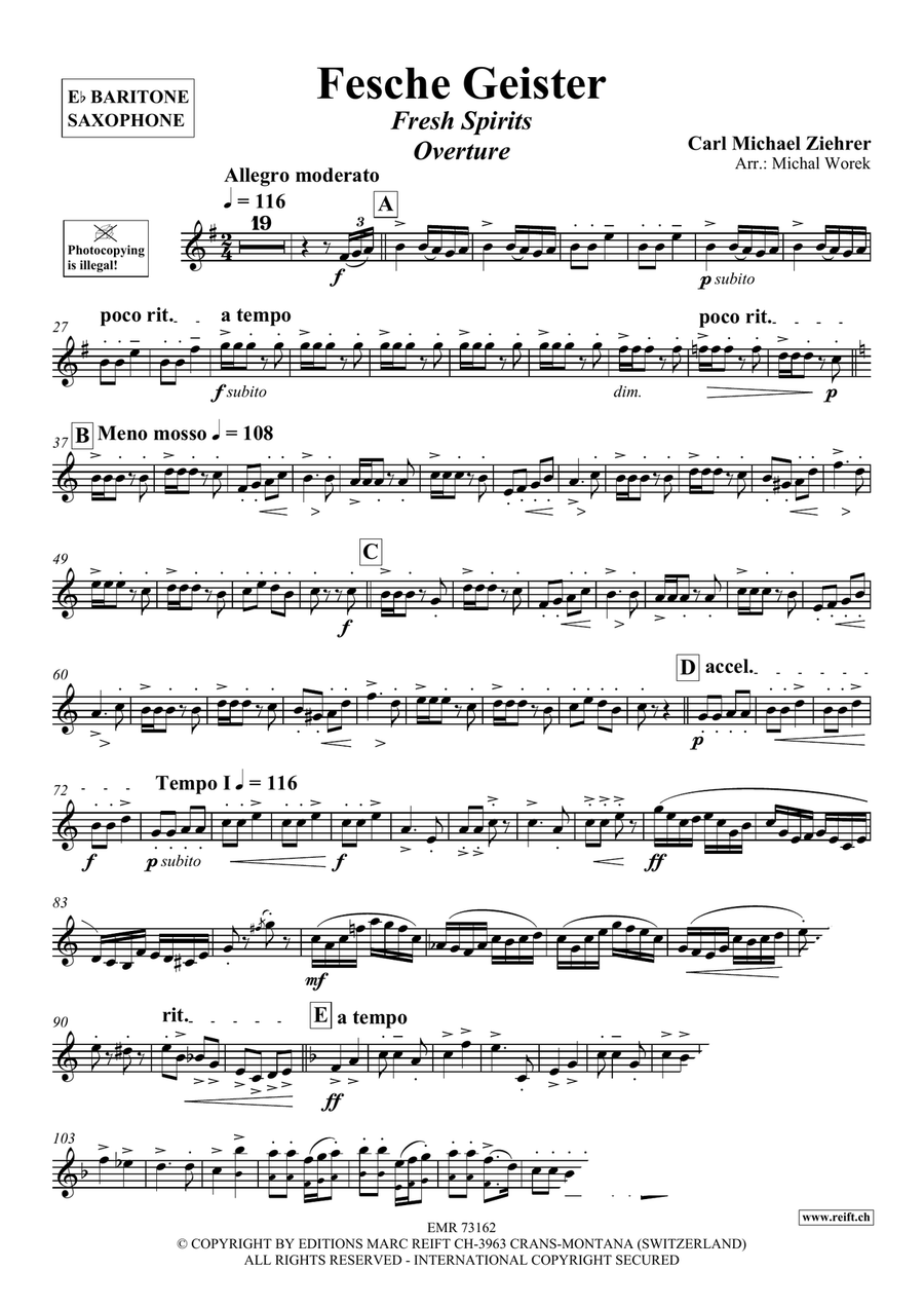 Fesche Geister Fesche Geister Baritone Saxophone scores gallery preview page 3