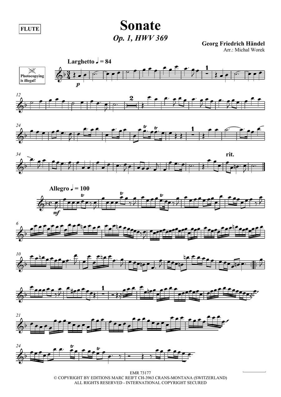 Sonate Sonate Flute Solo scores gallery preview page 3