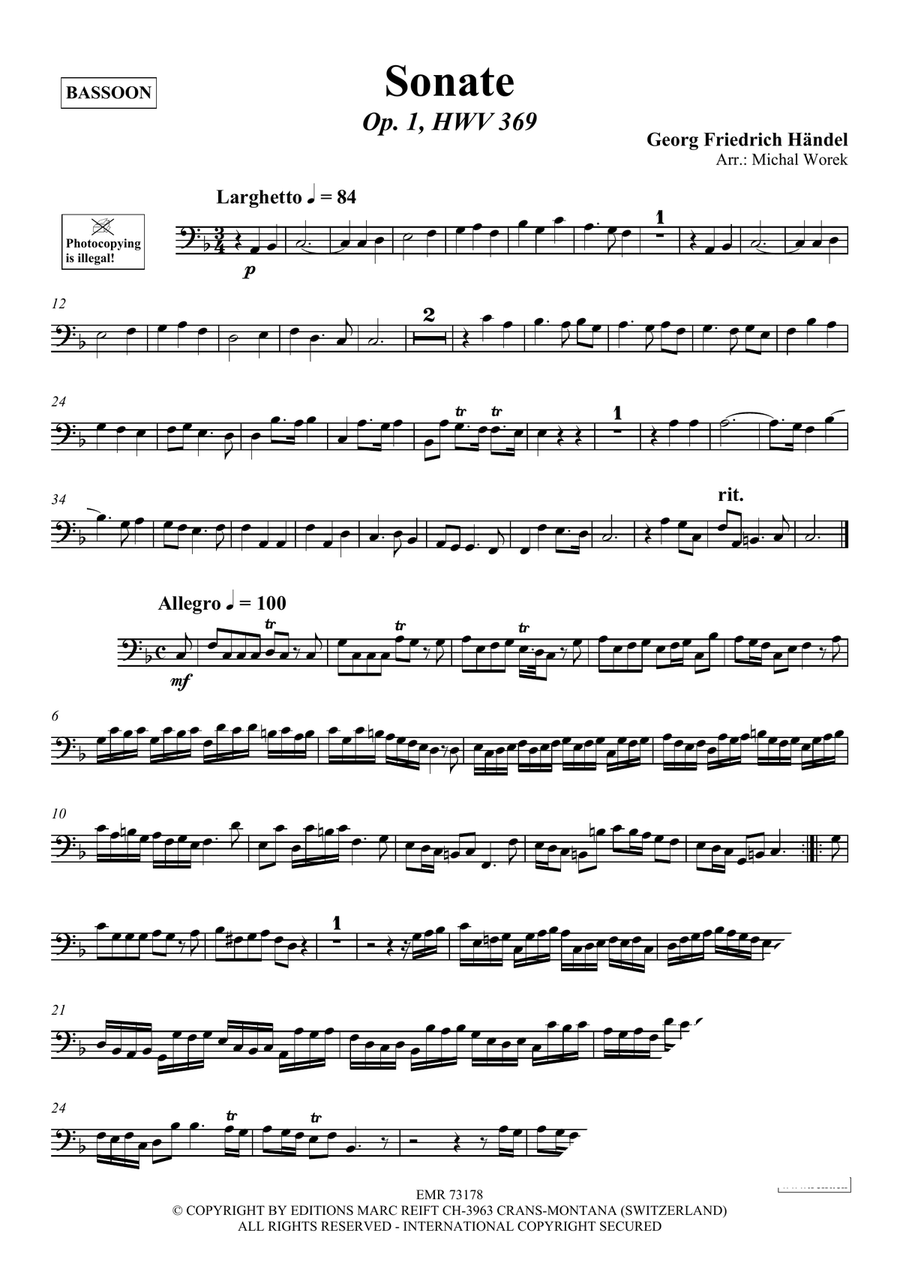 Sonate Sonate Bassoon Solo scores gallery preview page 3