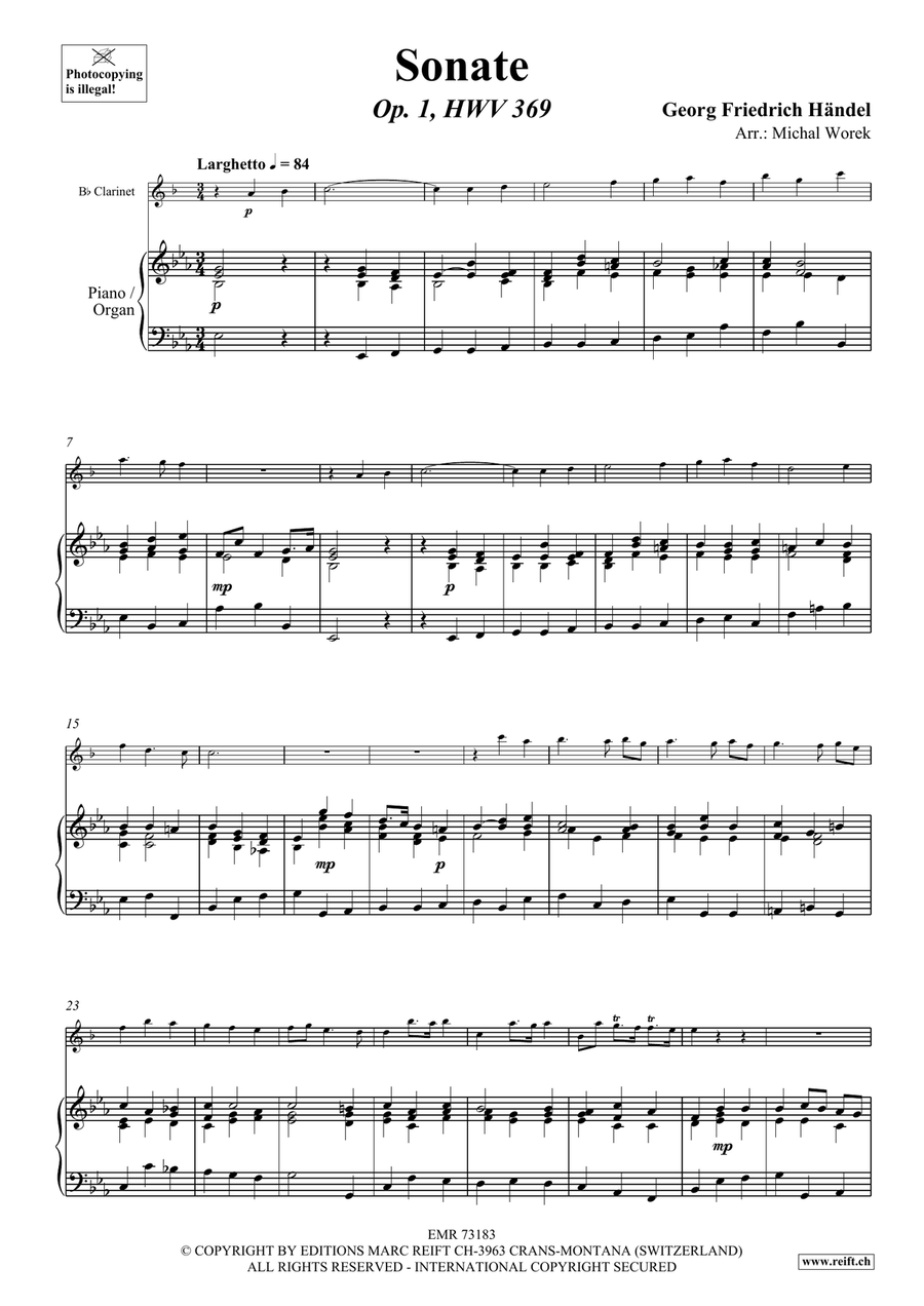 Sonate Sonate Clarinet Solo scores gallery preview page 4