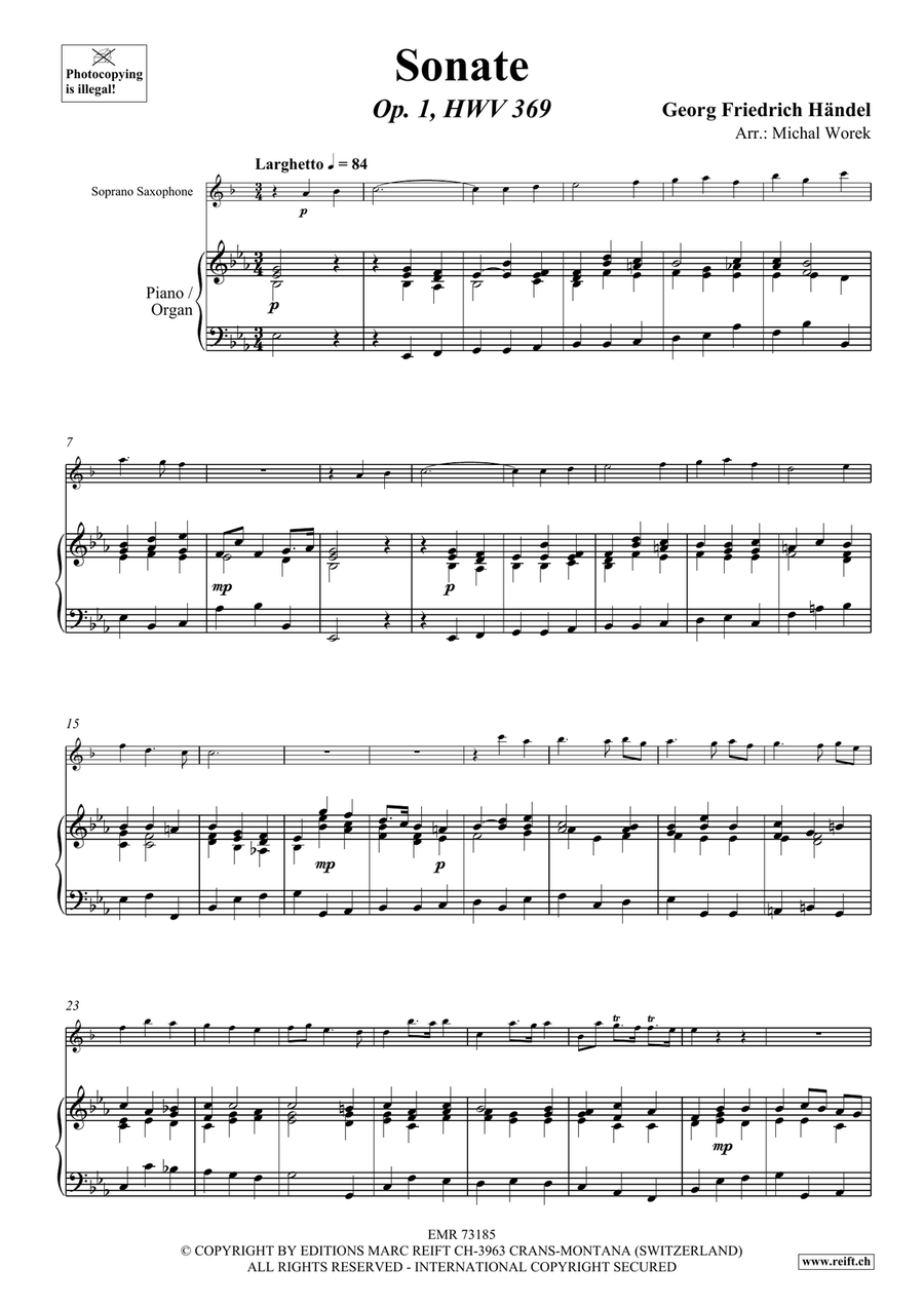 Sonate Sonate Soprano Saxophone scores gallery preview page 4