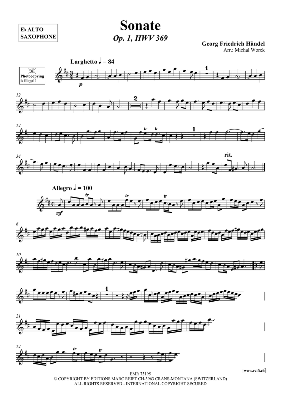 Sonate Sonate Alto Saxophone scores gallery preview page 3