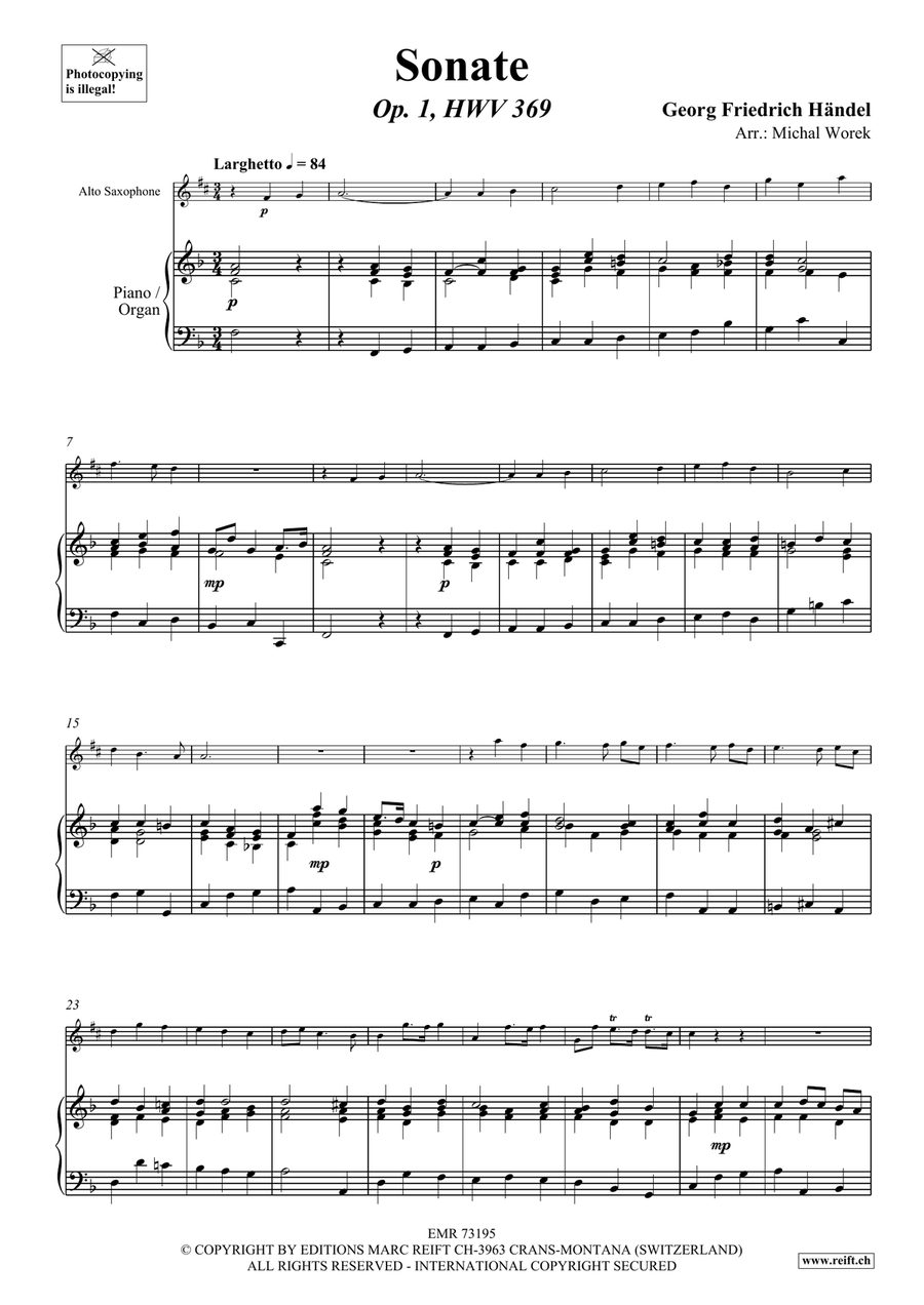 Sonate Sonate Alto Saxophone scores gallery preview page 4
