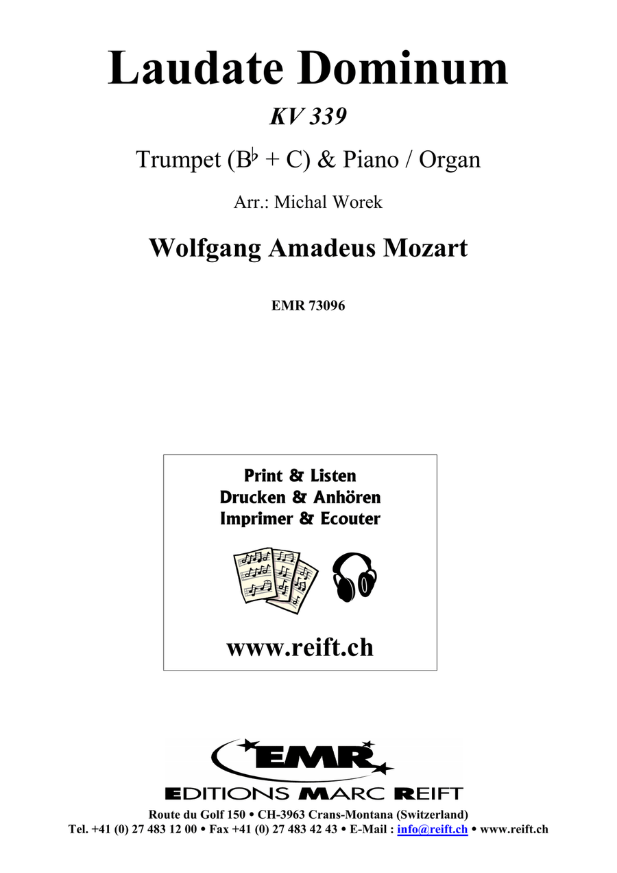 Laudate Dominum by Wolfgang Amadeus Mozart Cornet - Sheet Music page 2