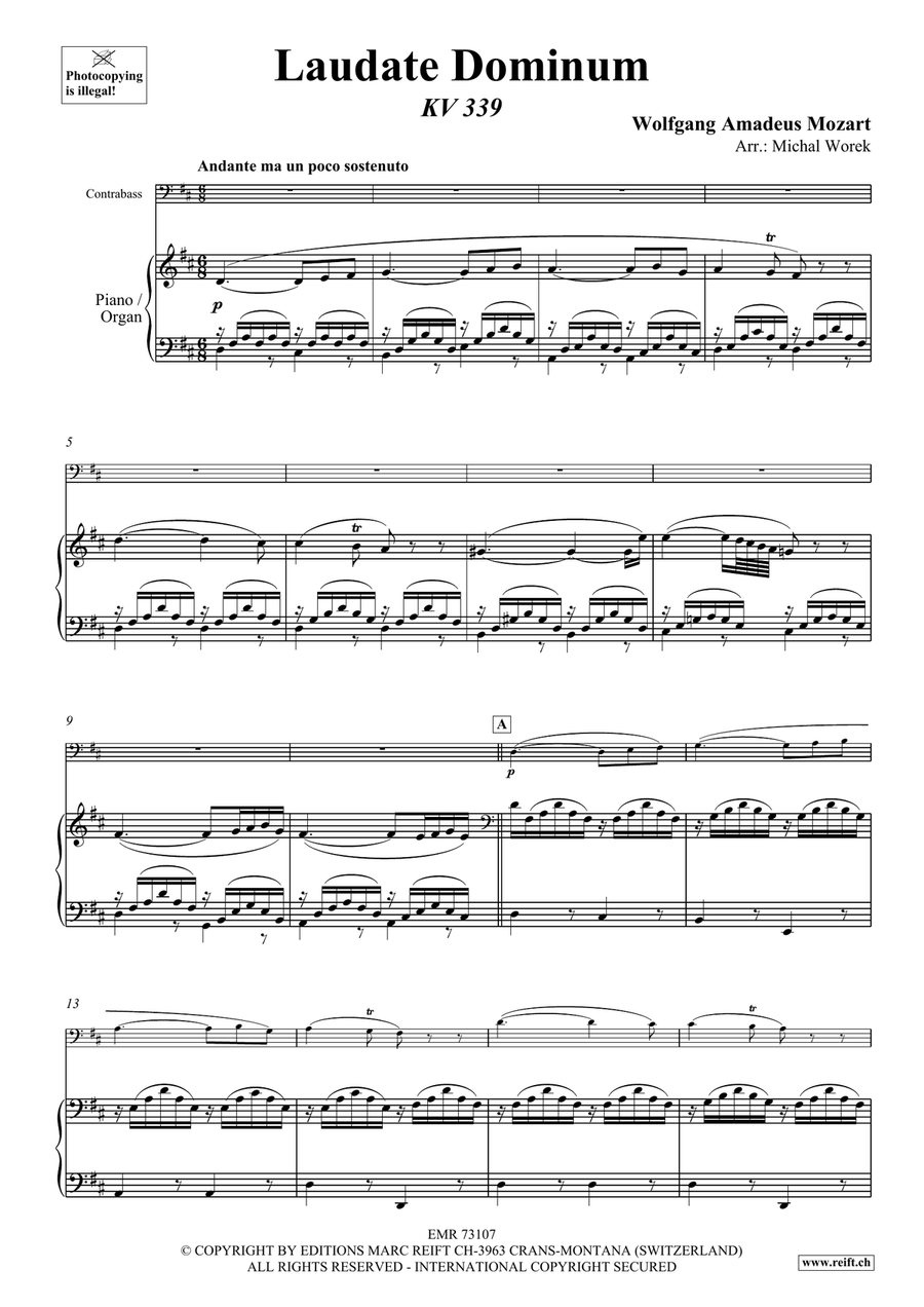 Laudate Dominum Laudate Dominum Double Bass scores gallery preview page 3
