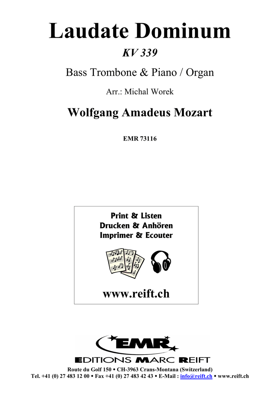 Laudate Dominum by Wolfgang Amadeus Mozart Trombone - Sheet Music page 2