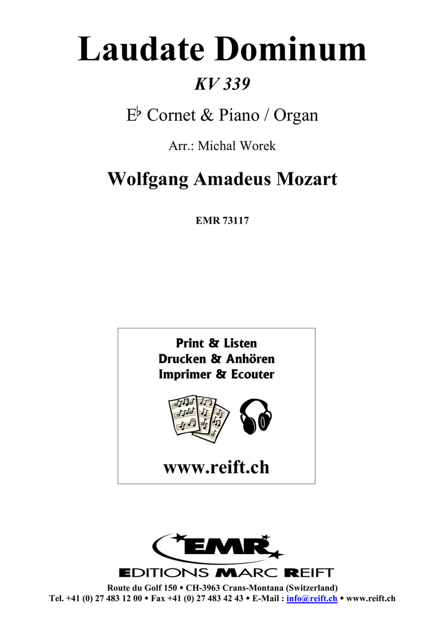 Laudate Dominum by Wolfgang Amadeus Mozart Cornet - Sheet Music page 2