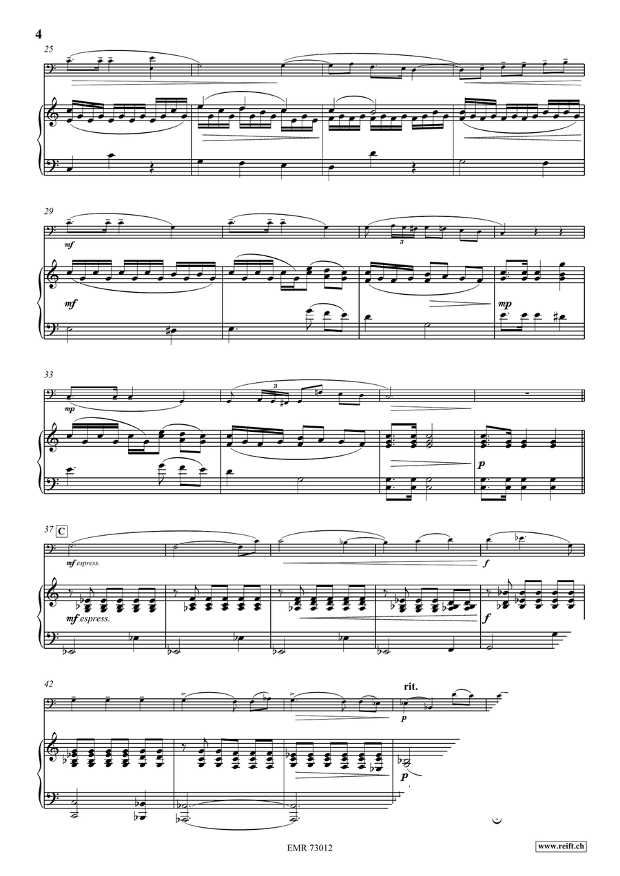 Adagio by Max Bruch Double Bass - Sheet Music page 4