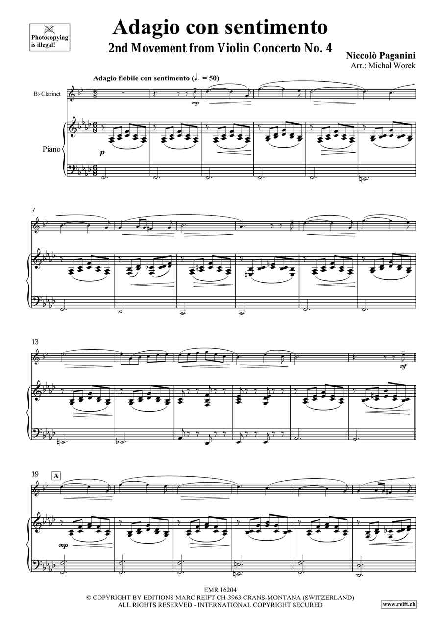 Adagio con sentimento Adagio con sentimento Clarinet Solo scores gallery preview page 3
