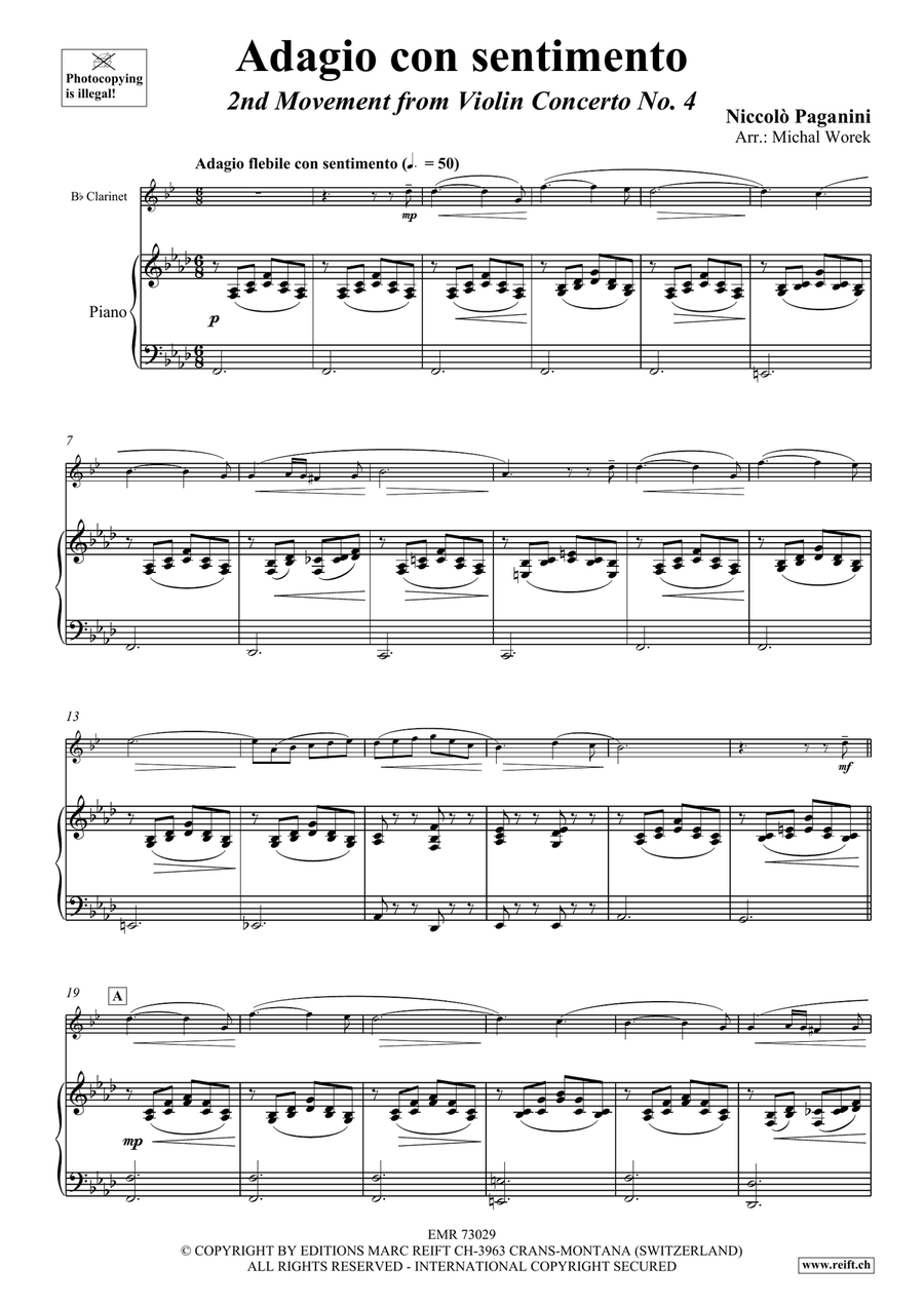Adagio con sentimento Adagio con sentimento Clarinet Solo scores gallery preview page 3