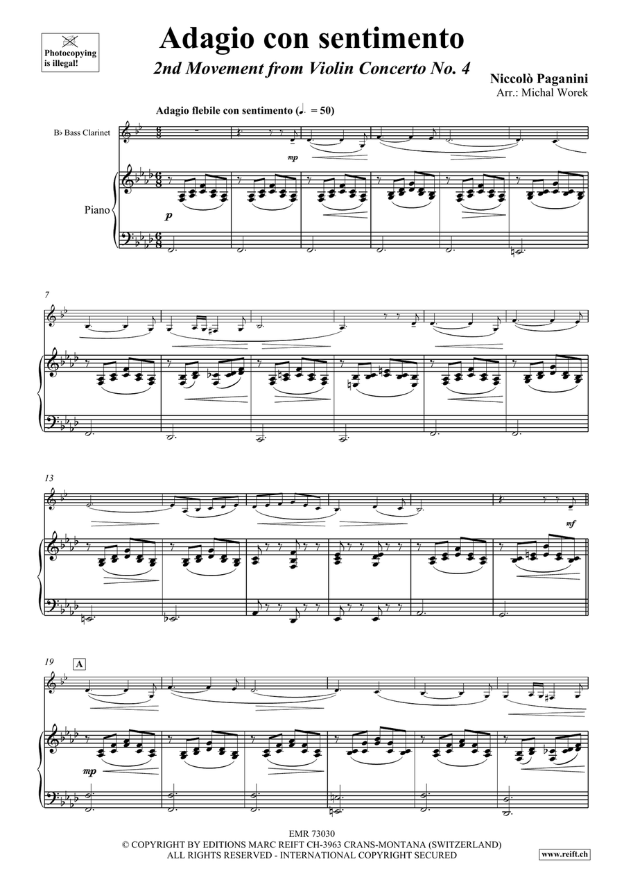 Adagio con sentimento Adagio con sentimento Bass Clarinet scores gallery preview page 3