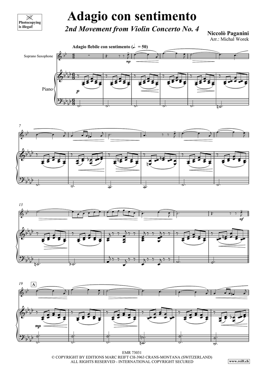 Adagio con sentimento Adagio con sentimento Soprano Saxophone scores gallery preview page 3