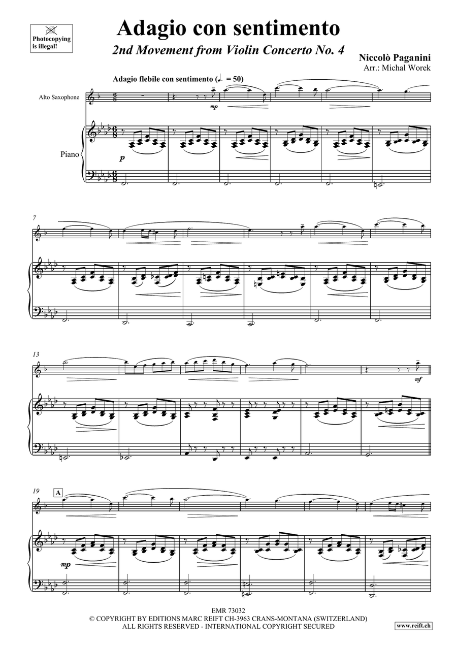 Adagio con sentimento Adagio con sentimento Alto Saxophone scores gallery preview page 3