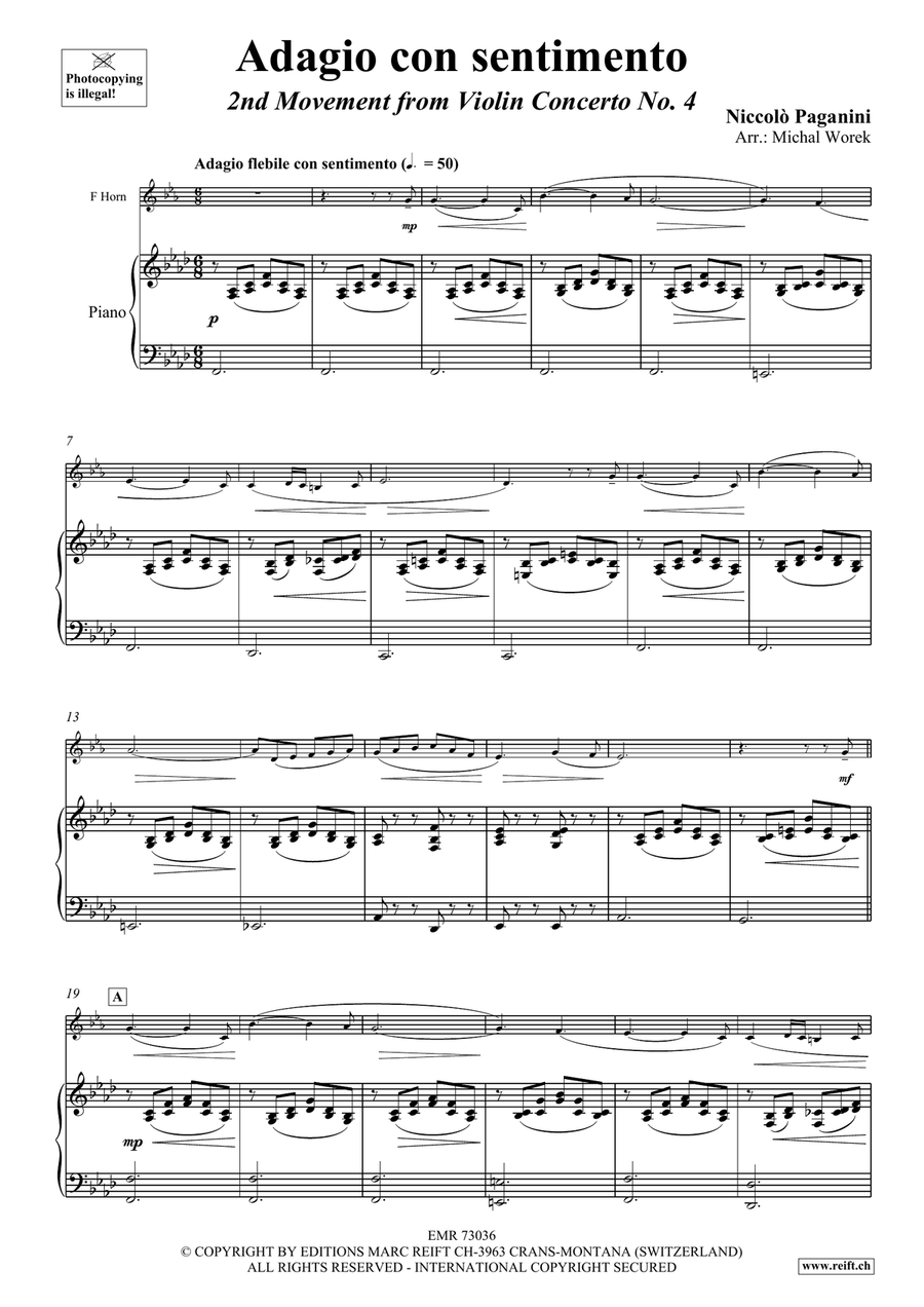 Adagio con sentimento Adagio con sentimento Horn scores gallery preview page 3