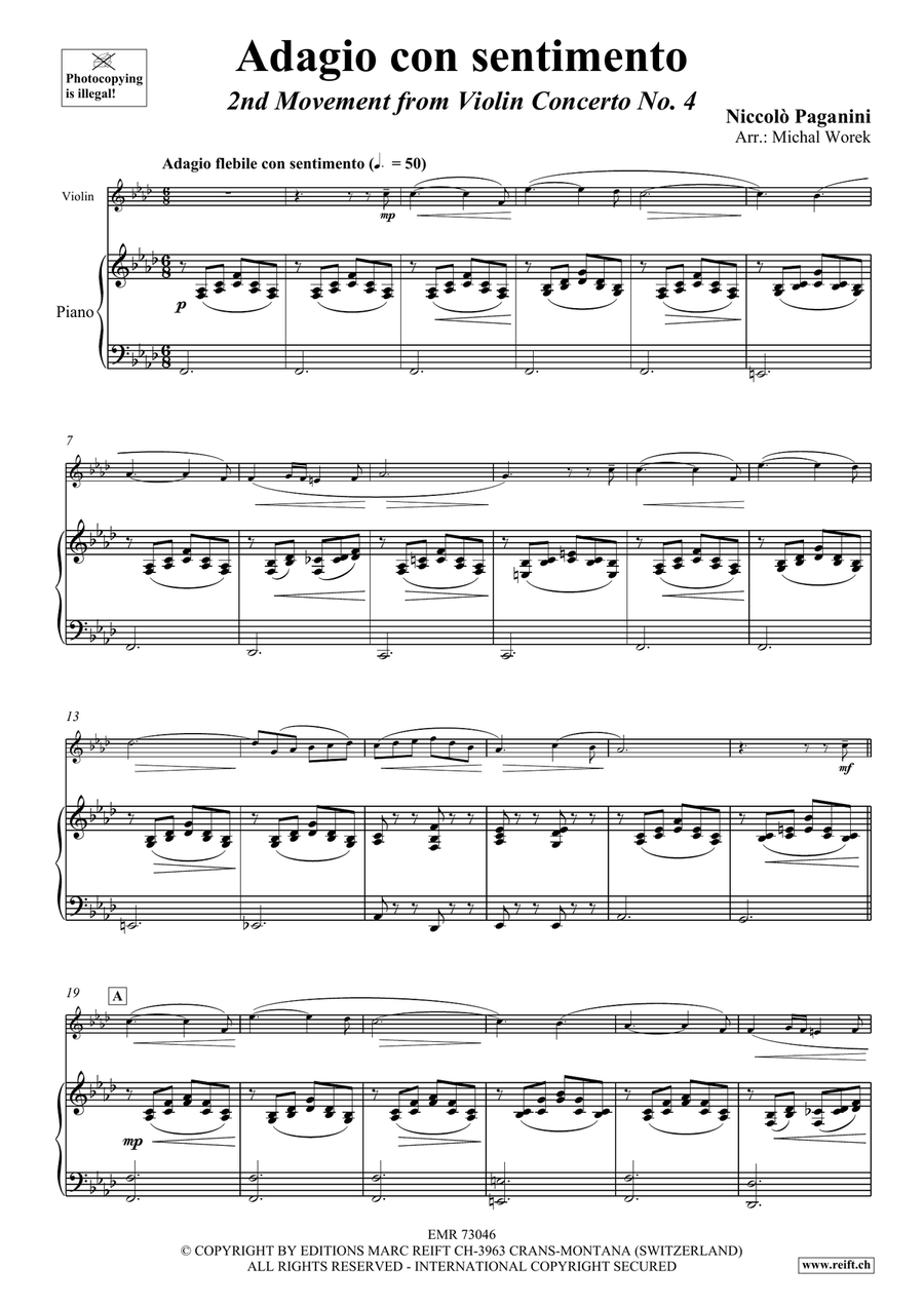 Adagio con sentimento Adagio con sentimento Violin Solo scores gallery preview page 3