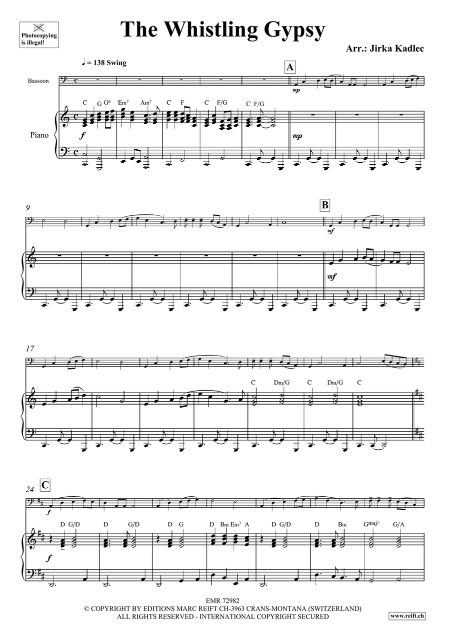The Whistling Gypsy The Whistling Gypsy Bassoon Solo scores gallery preview page 4