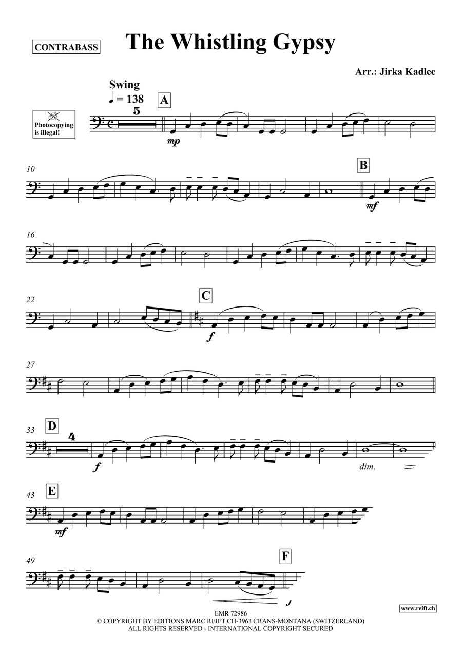 The Whistling Gypsy The Whistling Gypsy Double Bass scores gallery preview page 3
