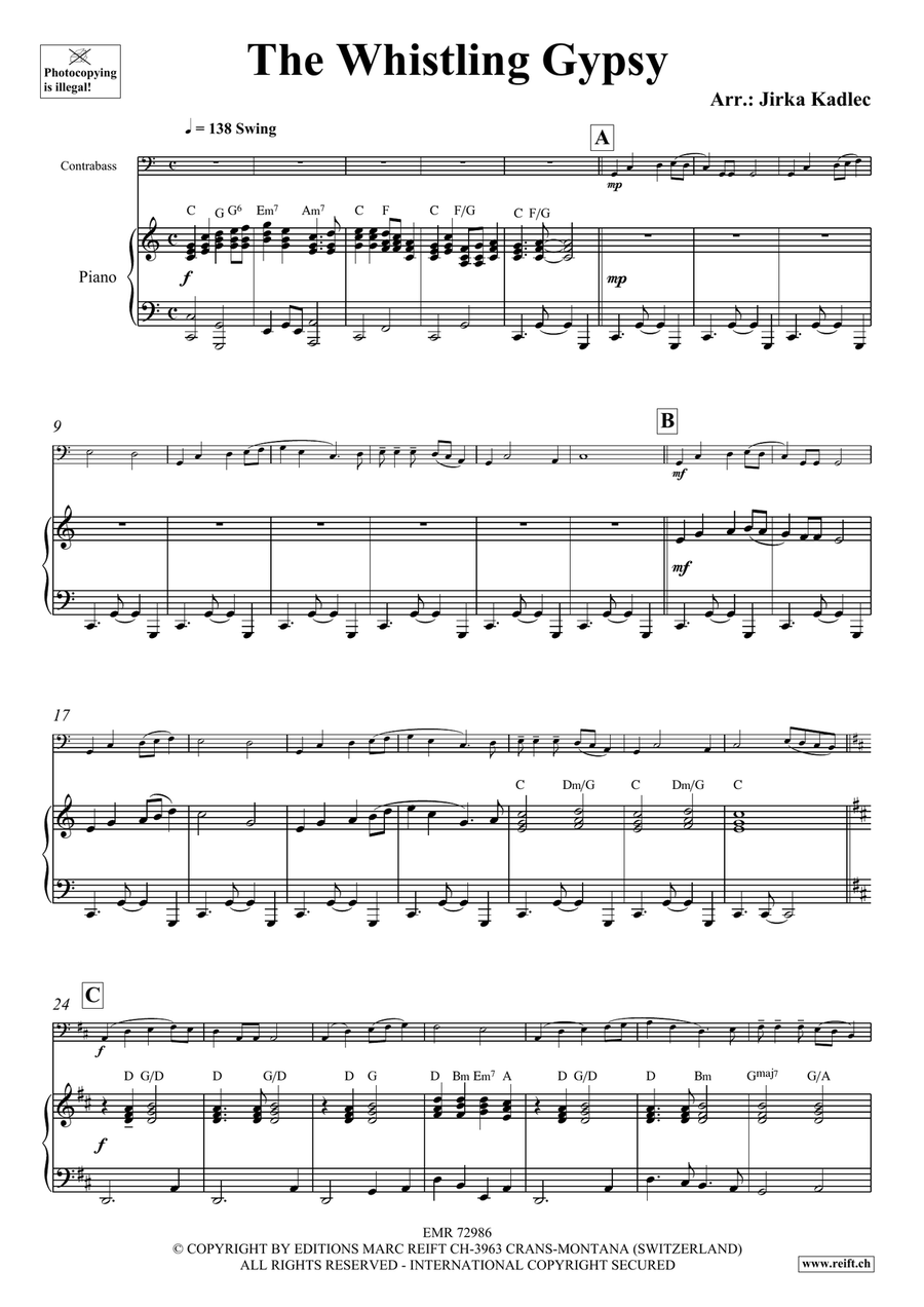 The Whistling Gypsy The Whistling Gypsy Double Bass scores gallery preview page 4