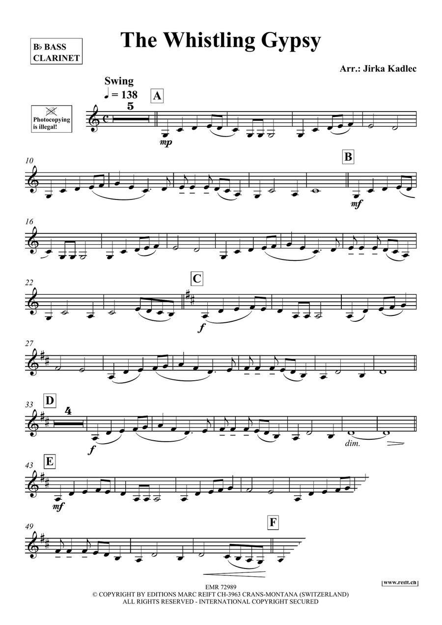 The Whistling Gypsy The Whistling Gypsy Bass Clarinet scores gallery preview page 3