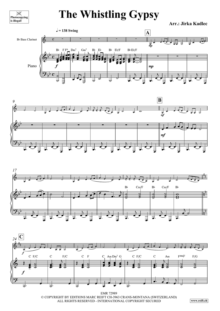 The Whistling Gypsy The Whistling Gypsy Bass Clarinet scores gallery preview page 4