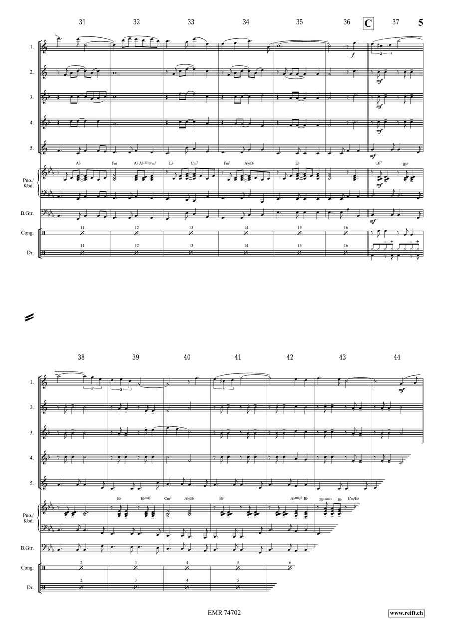 Estrellita Estrellita Saxophone Quintet scores gallery preview page 5