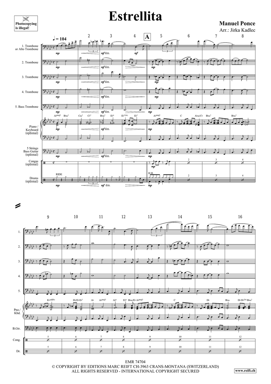 Estrellita Estrellita Trombone scores gallery preview page 3
