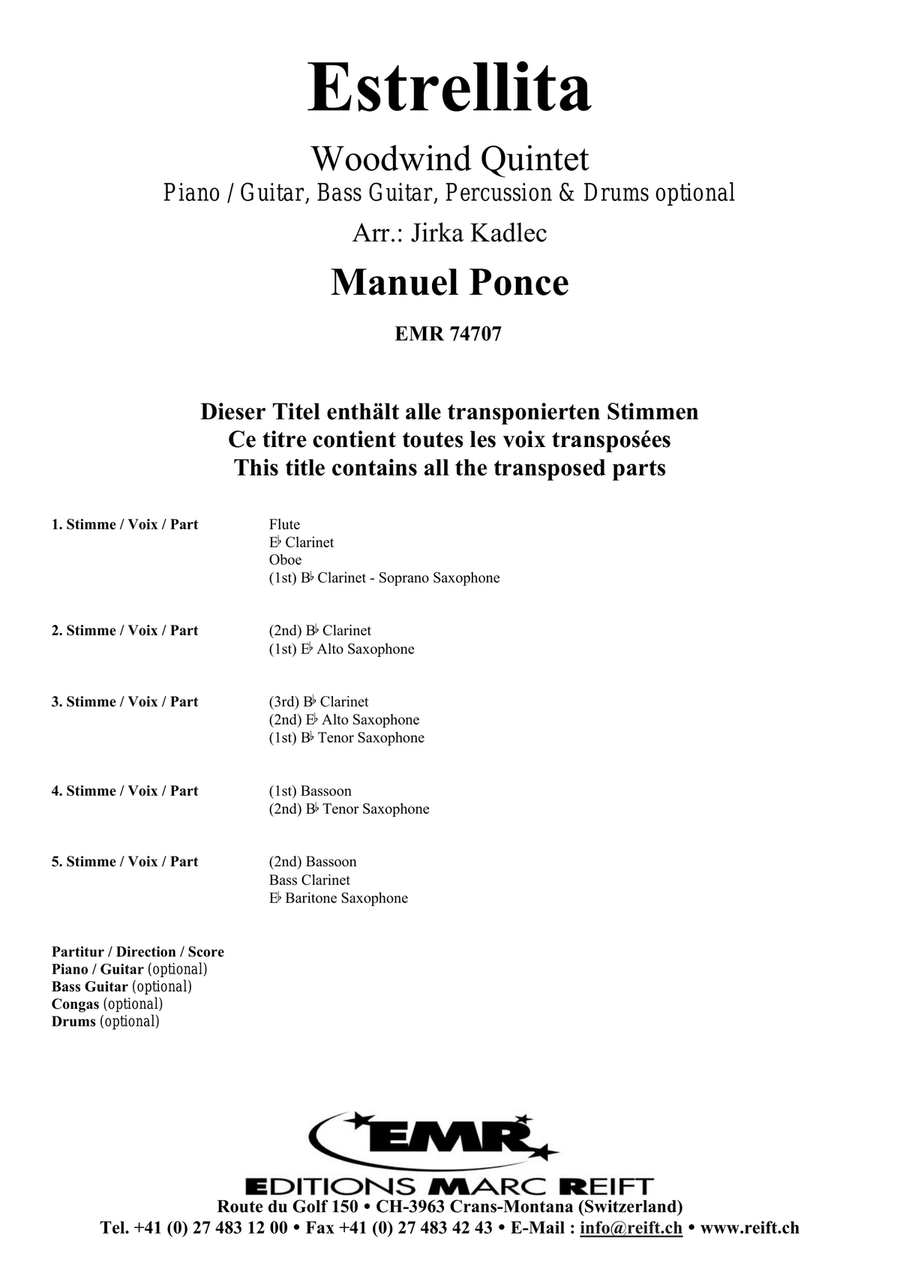 Estrellita Estrellita Woodwind Quintet scores gallery preview page 2