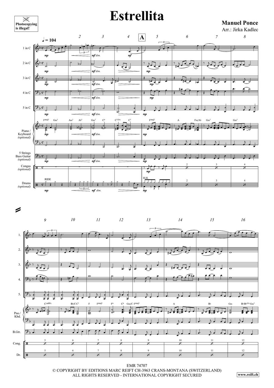 Estrellita Estrellita Woodwind Quintet scores gallery preview page 3